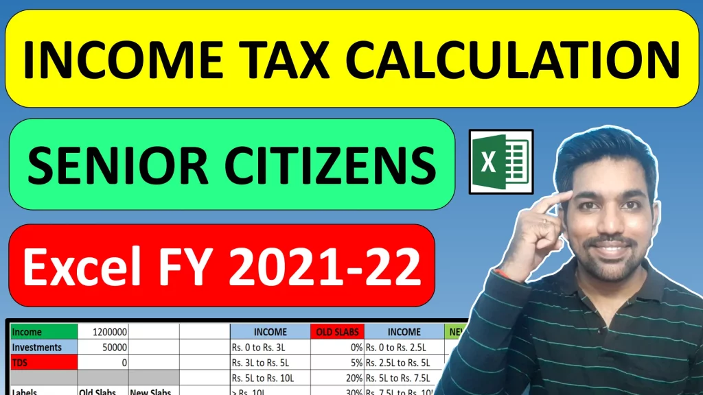 senior citizen income tax calculation 2021-22 excel examples video