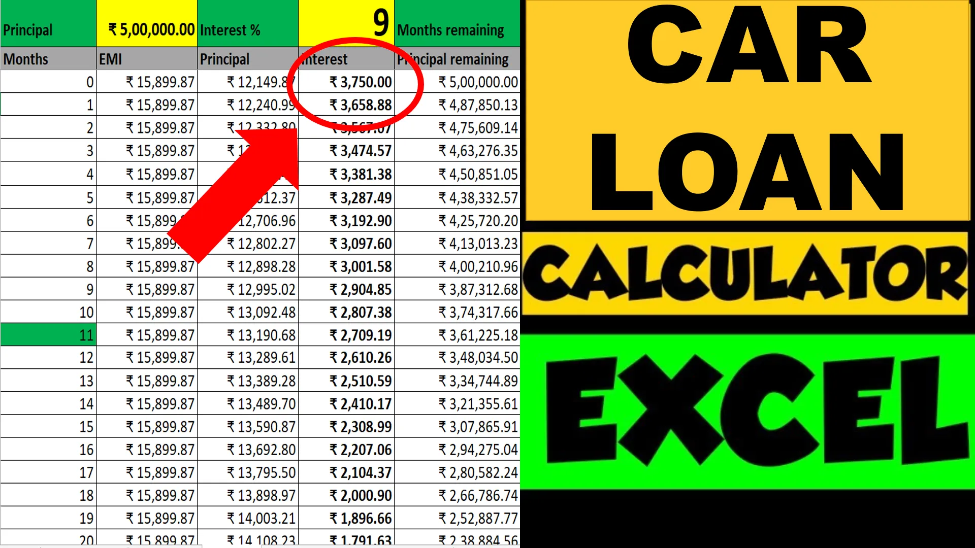 Car Loan Calculator Using Excel Video Fincalc Blog 2705