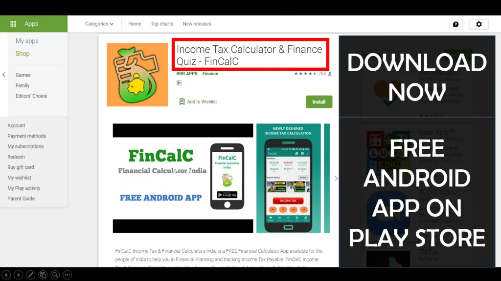 Download Income Tax Calculator APP from play store