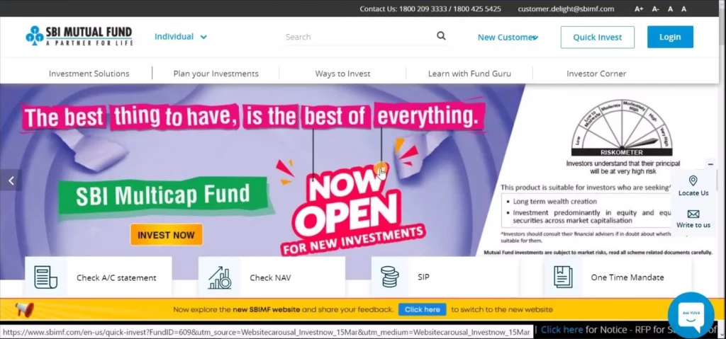 SBI Mutual Fund website