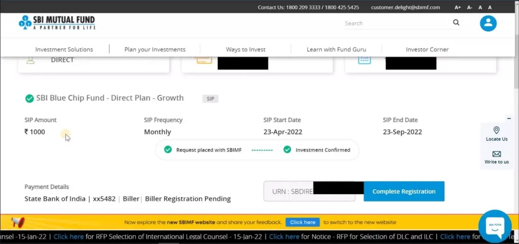 Submit and confirm SIP details