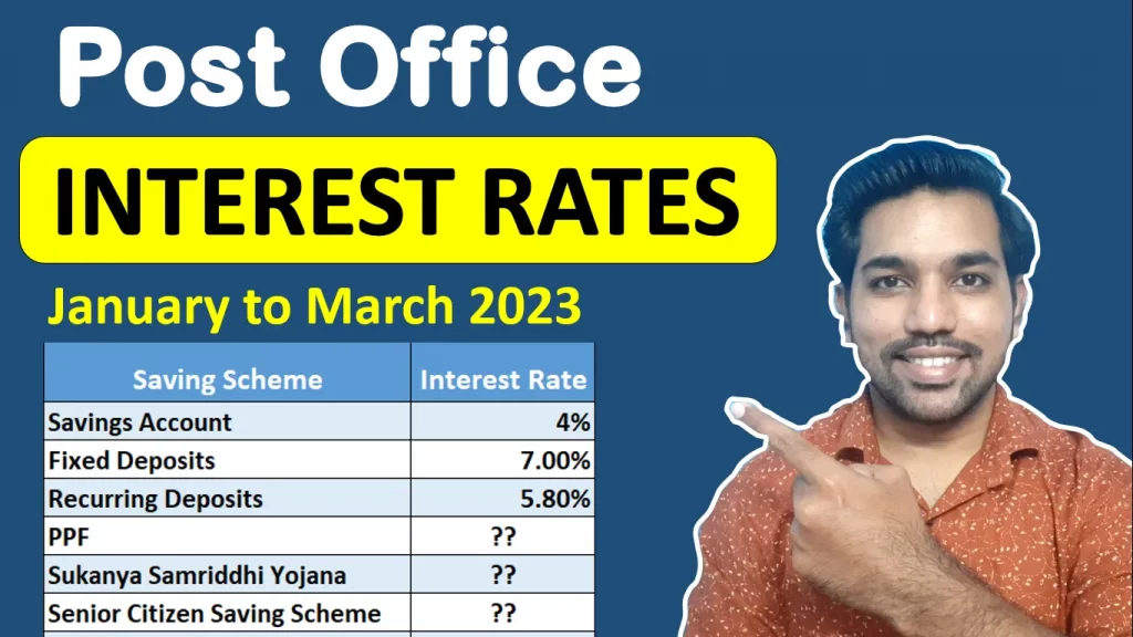 post office interest rates table 2023 january to march 2023