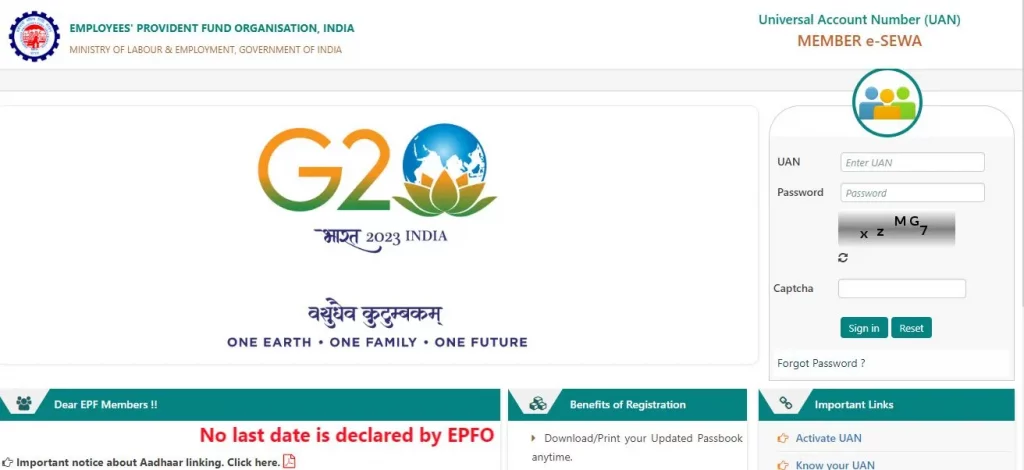 EPFO Login via UAN for PF Withdrawal Online