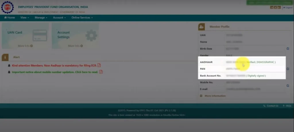 PF Withdrawal Online - Verify your KYC Details