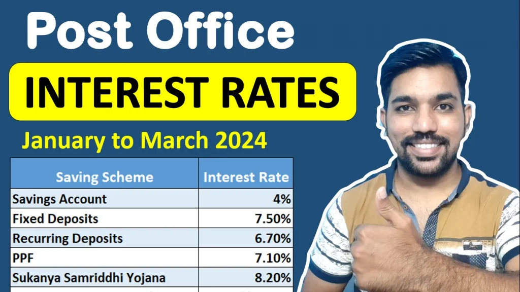 post office interest rates table 2024 january to march 2024