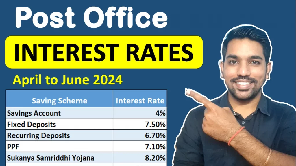 post office interest rates table 2024 april to june